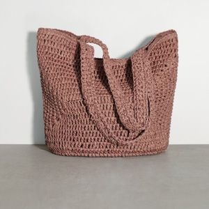 NWT Zara Woven Shopper Bag Pink